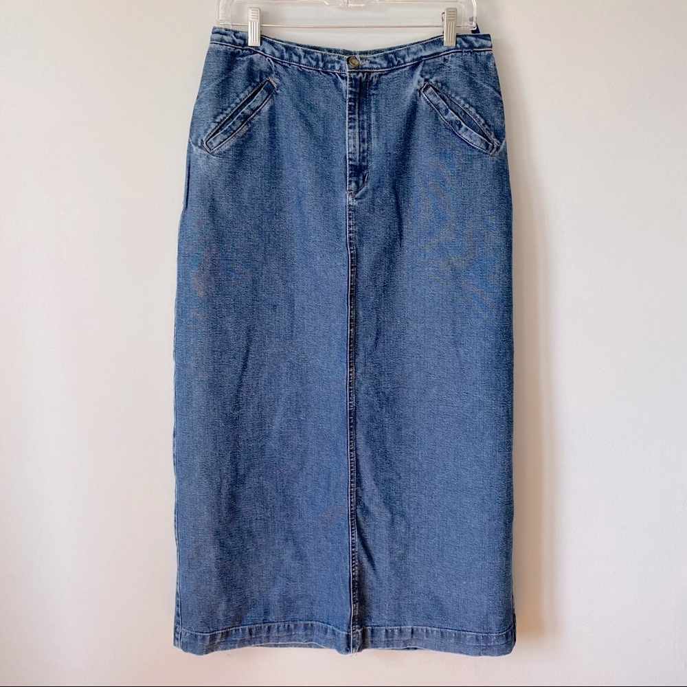 Sacada womens long denim skirt with pockets